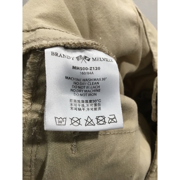 Brandy Melville Kim Cargo Pants OS Beige Utility Y2K Streetwear Low Rise Indie - Picture 7 of 8